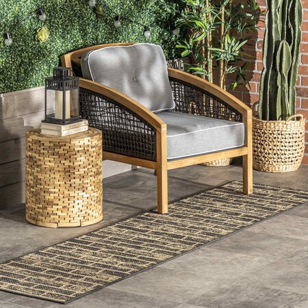 Nuloom Justina Abstract Brick Indoor/Outdoor Area Rug 2ft x 8ft GBCB32A-208